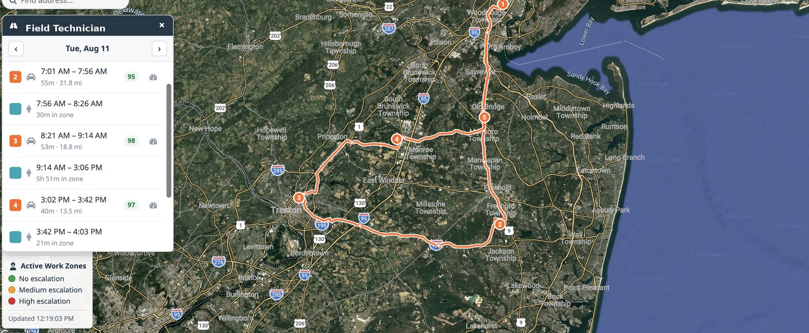 A full workday on one map
