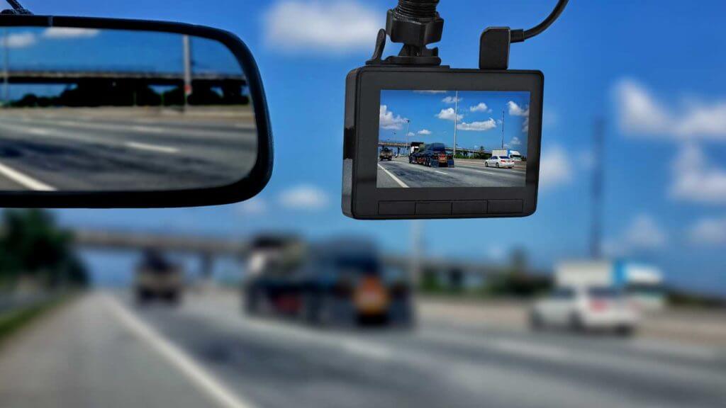 Fleet dash camera recording the road ahead